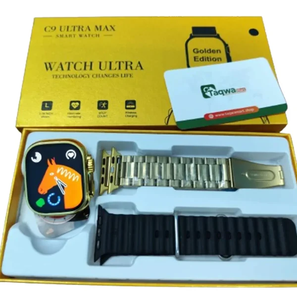 New C9 Ultra Max Smart Watch with Two Straps Expert Quality - Image 3