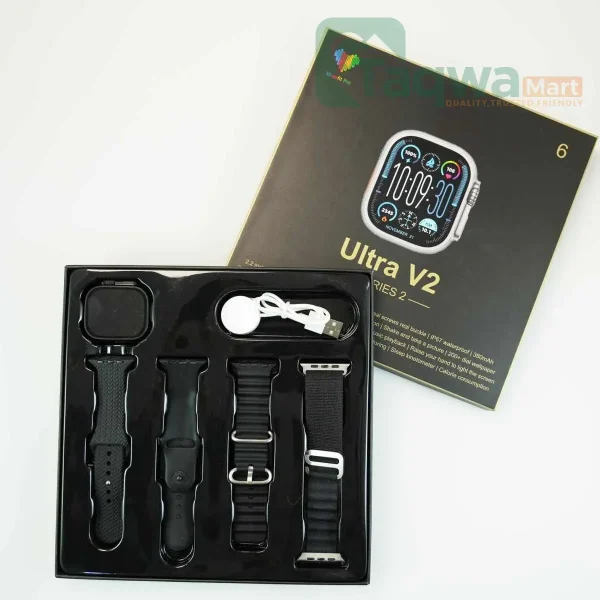 Ultra V2 New Fashion 2.2 Large Screen With 4 Straps Smart Watch
