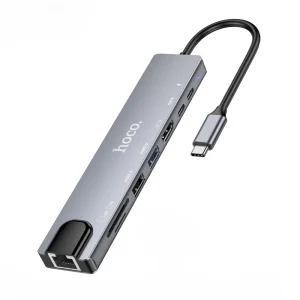Hoco DUP09, 8-in-1 Docking Hub, Docking Hub Bangladesh, USB-C Adapter Bangladesh