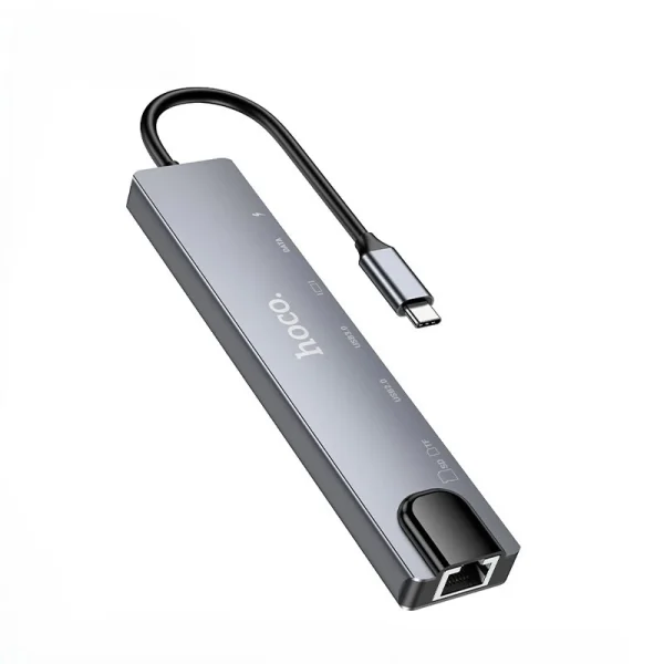 Hoco DUP09, 8-in-1 Docking Hub, Docking Hub Bangladesh, USB-C Adapter Bangladesh