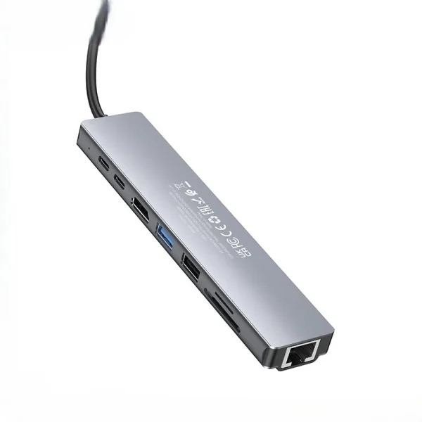 Hoco DUP09, 8-in-1 Docking Hub, Docking Hub Bangladesh, USB-C Adapter Bangladesh